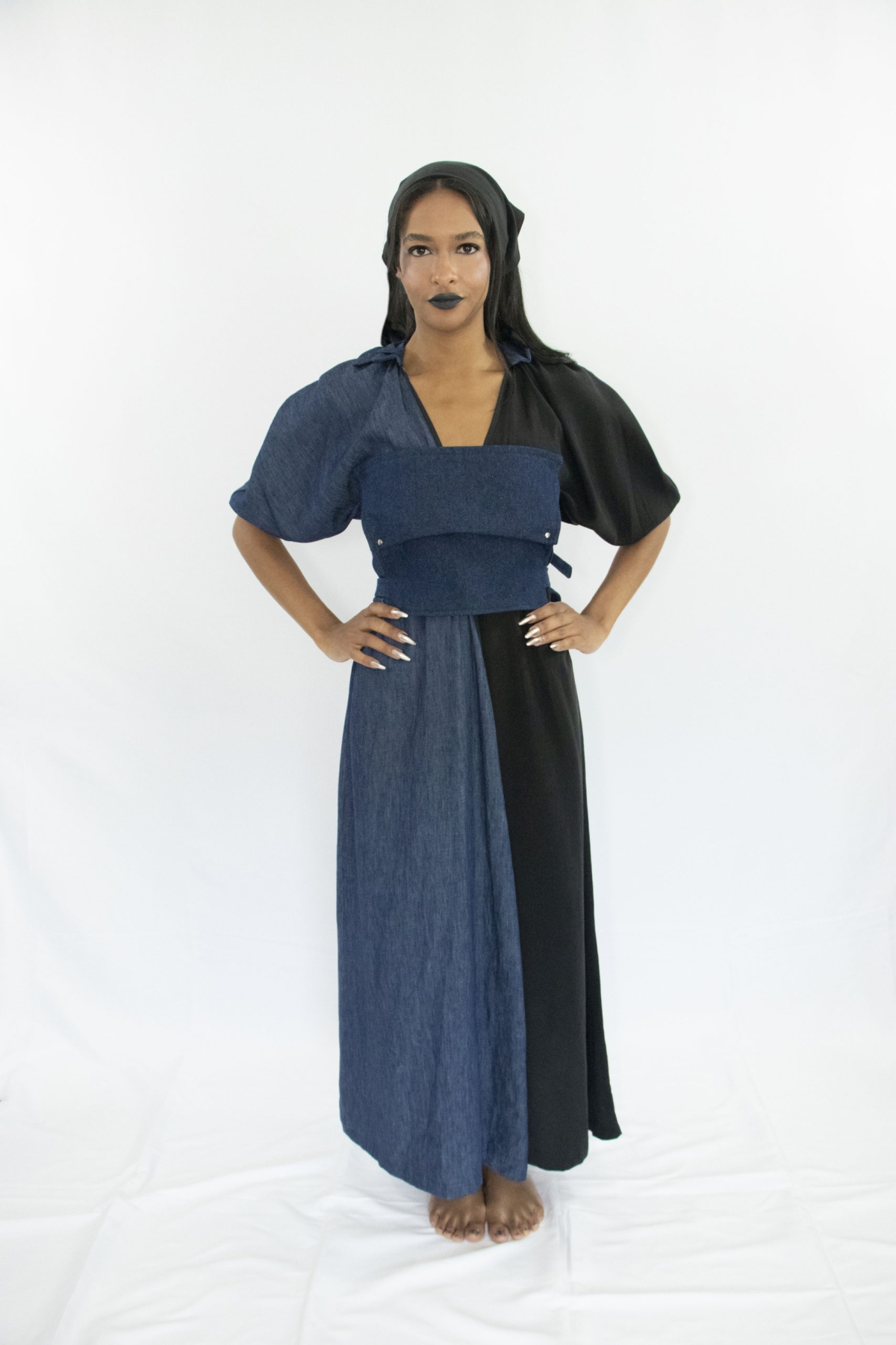 Blue organic Tuah Dress by Carmen Calburean